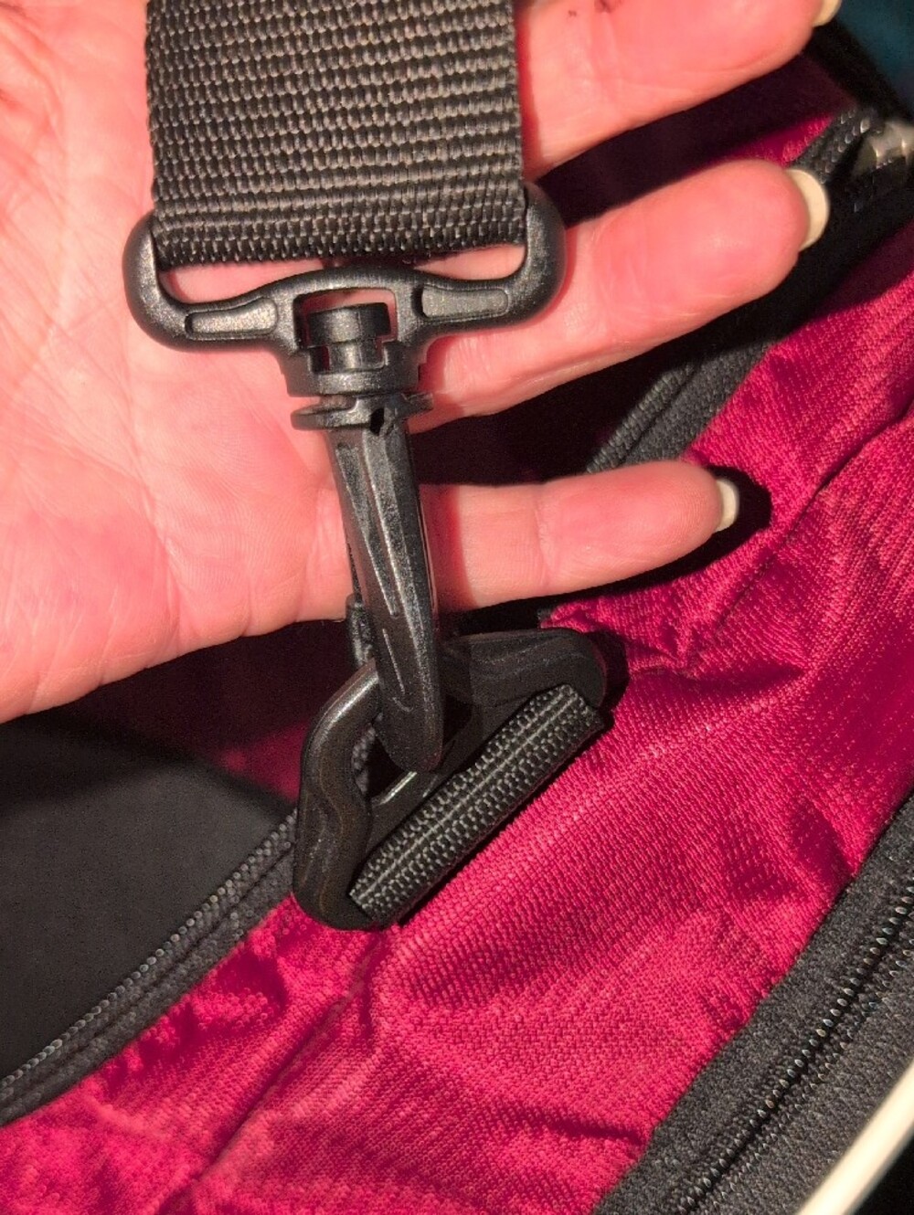 Nike Maroon and Black Duffel with White Swoosh Removable Crossbody Strap - Picture 13 of 13
